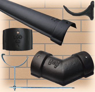 115mm Half-Round Cast Iron guttering